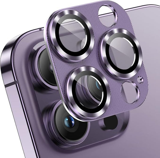 AFARER 2 Pack Camera Lens Protector for iPhone 14Pro/ for iPhone 14 Pro Max,Ultra HD Upgraded Metal Tempered Glass Anti-Scratch Camera Cover-Purple