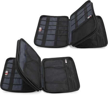 BUBM Double Layer Electronic Accessories Organizer, Travel Gear Bag for Cables, USB Flash Drive, Plug and More, Perfect Size Fits for iPad mini (Medium, Gray) | Travel Gadget Bag for Cables, USB Flash Drive, Plug and More, Perfect Size Fits for iPad Mini