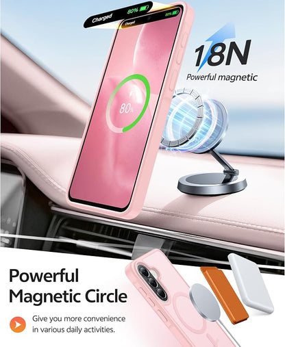 FNTCASE for Galaxy A37 5G Phone Case: Samsung A36 5G Case [Compatible with Magsafe] Matte Translucent [Screen Protector] Military Grade Protection for Samsung A37 & A36 Cases - Light Pink