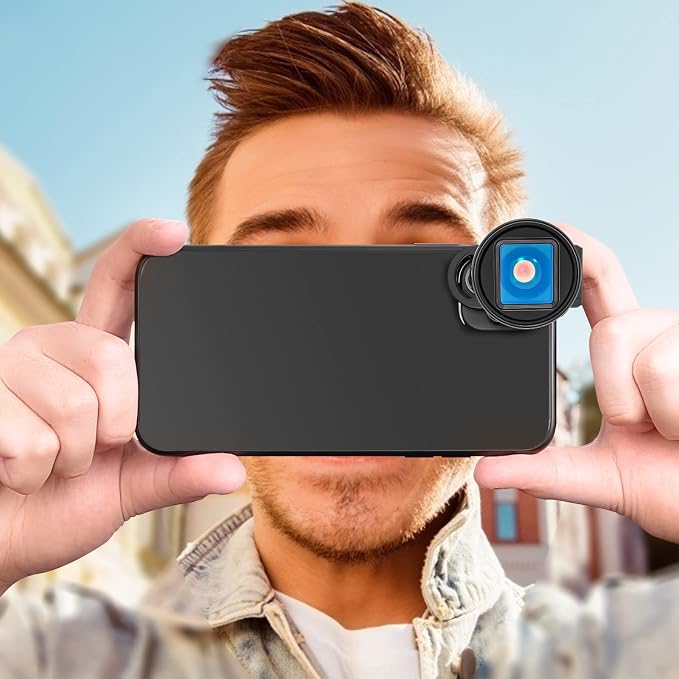 USKEYVISION 1.55X Anamorphic Lens Filmmaking 2.76:1 Ratio Lens for iPhone 15/14/13 Mini/Pro/Max Andorid Smartphone Lens Compatible w/FilmicPro FotorGear Promovie App(UVAL-1.55XS) Black
