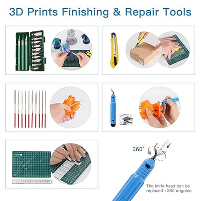 Sovol 3D Printer Tools Kit, 78 PCS 3D Printer Accessories with Nozzle Cleaning Kit, Removable Multi-Function Screwdriver Kit, Deburring, Removal Tools, Cutters, Hobby Knife Set, Wrench Set