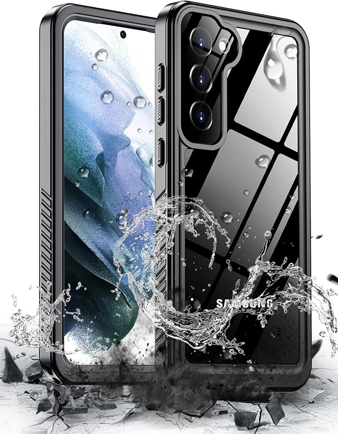 Hualele for Samsung Galaxy S21 Waterproof Case, Built-in Lens & Screen Protector[Full Body Shockproof][14 FT Military Drop Proof][Dustproof][IP68 Underwater] Case for S21 5G 6.2”-Black