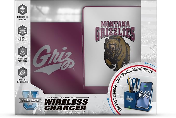 SOAR NCAA Unisex Wireless Charging Stand with Desktop Organizer