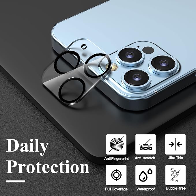 YWXTW [5 Pack Camera Lens Protector Compatible with iPhone 13 Pro Max 6.7" / 13 Pro 6.1" Tempered Glass, [Night Shooting Mode] Case Friendly, High Definition