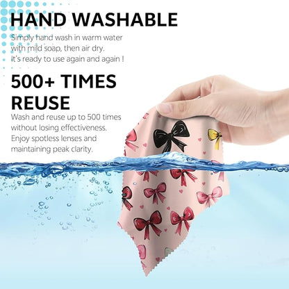 6 PCS Glasses Cleaning Cloth Eyeglass Lens Cleaning Cloth Eyeglasses Wipes Microfiber Reusable Soft for Phone Screens Camera Unisex Women Girls Cute Aesthetic (6.3"x6.3")-Beach Sea Turtle