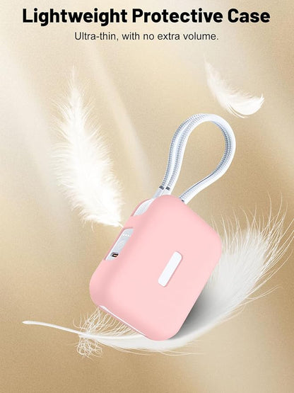 Silicone Protective Case Compatible with TORRAS EasyGo Power Bank 45W Ultra-Fast Charging 10000mAh, Full-Body Protective Cover with Precise Cutouts, Shockproof & Scratch-Resistant Sleeve (Pink)