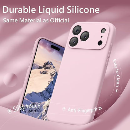 FireNova Magnetic for iPhone 17 Pro Max Case, Compatible with MagSafe, [Integrated Silicone Camera Control Button] [Camera Protection] Anti-Scratch Microfiber Lining Phone Case, 6.9", Chalk Pink