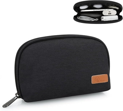 E-Tree Small Tech Pouch Organizer Bag (7.8" x 5") – Travel Electronics Accessories Case for MacBook Charger, USB-C Adapter, Cables, Power Bank, Mouse, SSD, Dongle & Hub | Foam Padded