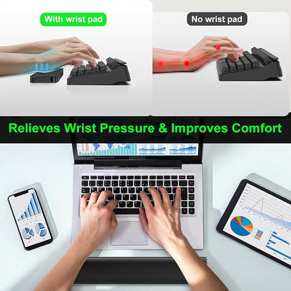 VICHYIE Keyboard Wrist Rest with Cleaner Kit, Wrist Pad for Tenkeyless Keyboard, Typing Pain Relief, Multi-Functional Cleaning Kit for Earbuds, Phones, Desk Accessories for Home & Office (Black)