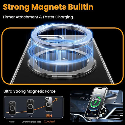 3 in 1 for iPhone 16E/17E Case Clear with Ring Holder,Screen Protector*2, Build in Kickstand,Military-Grade Protection for iPhone 16e&17e Case 6.1 inch Clear - MagStand