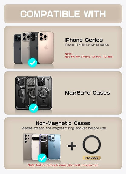SUPCASE for MagSafe Wallet with Stand, Magnetic Wallet for Men Women, [Hold 6 Cards] [RFID Blocking] [Strong Magnetic Lock] Phone Stand Card Holder for iPhone 17/16/15/14/13/12 Series, Blush Pink