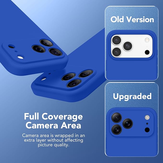 Magnetic for iPhone 17 Pro Case, Compatible with MagSafe, [Full Camera Protection][Screen Protector] Silicone Shockproof Protective Phone Case for iPhone 17 Pro 6.3", Klein Blue
