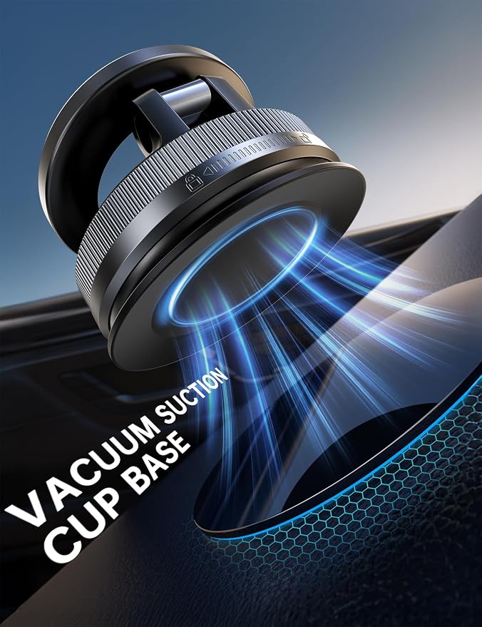 Coolpow【Newest Vacuum Magnetic Phone Holder for Car Phone Holder Mount【Movable Vacuum Suction】 Magsafe Car Mount Cell Phone Holders for Your Car Accessories Interior for Women Men for iPhone 17 16 15