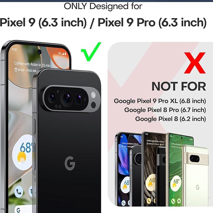 Battery Case for Pixel 9/9 Pro,10000mAh Portable Protective Smart Wireless Charging Case Support Carplay Compatible with Pixel 9/9 Pro(6.3 inches)Rechargeable Extended Battery Charger Cover(Black)