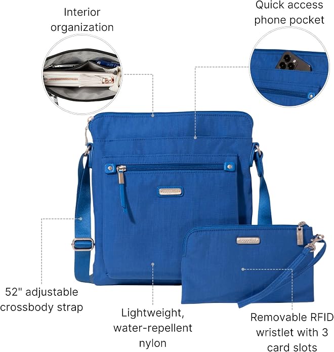 Baggallini womens Go Bagg With Rfid Phone Wristlet