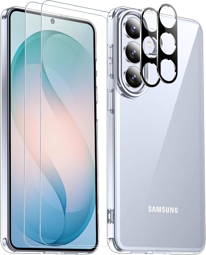 SPIDERCASE Designed for Samsung Galaxy S26 Plus Case, [10 FT Military Grade Drop Protection], 2 Pack [Tempered Glass Screen Protector+Camera Lens Protector] Heavy Duty Shockproof Case, Clear