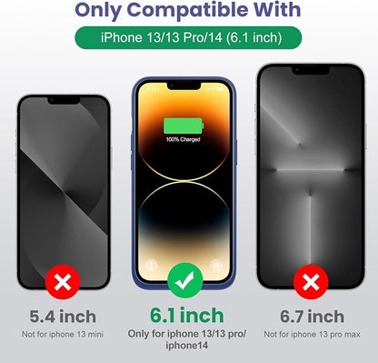Battery Case for iPhone 13/13Pro/14,7500mah Ultra-Slim Protective Charging Case, Portable Rechargeable Expandable Battery Charger Cover Compatible with iPhone 13/13Pro/14 (6.1 Inch)-Pink