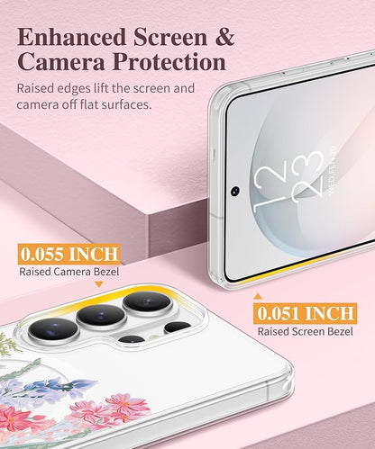 GVIEWIN for Samsung Galaxy S26 Ultra Case Compatible with MagSafe, Clear Floral Shockproof Protective Women Phone Case, Non-Yellowing, Screen&Camera Lens Protector for S26 Ultra 6.9",Botanica/Colorful