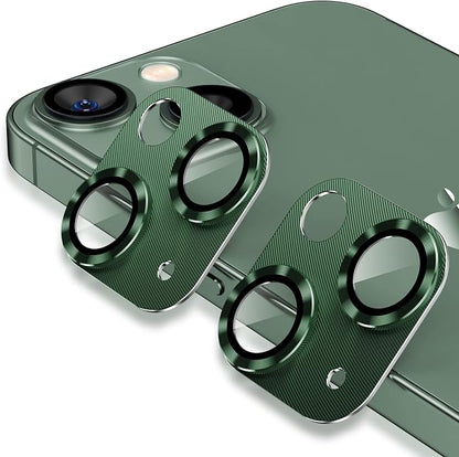 AFARER [2 Pack Camera Lens Protector for iPhone 13/13 Mini,Ultra HD Metal Tempered Glass Camera Cover,9H Hardness,Anti-Scratch for 13Mini(Green)