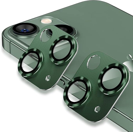 AFARER [2 Pack Camera Lens Protector for iPhone 13/13 Mini,Ultra HD Metal Tempered Glass Camera Cover,9H Hardness,Anti-Scratch for 13Mini(Green)