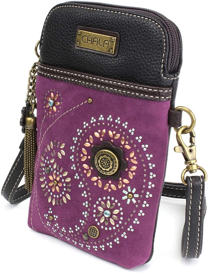 CHALA Dazzled Cell Phone Crossbody Purse-Women PU Leather Multicolor Handbag with Adjustable Strap