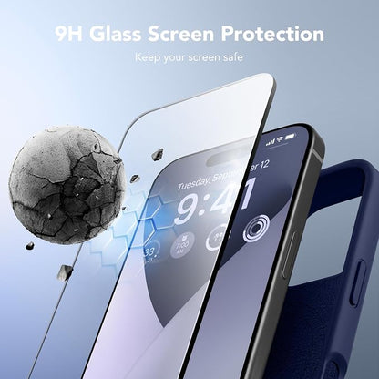 GONEZ Magnetic for iPhone 16 Pro Max Case, Compatible with MagSafe, Liquid Silicone Case, with Screen Protector + Camera Protector, Full Body Protective Shockproof Phone Cover 6.9", Midnight Blue