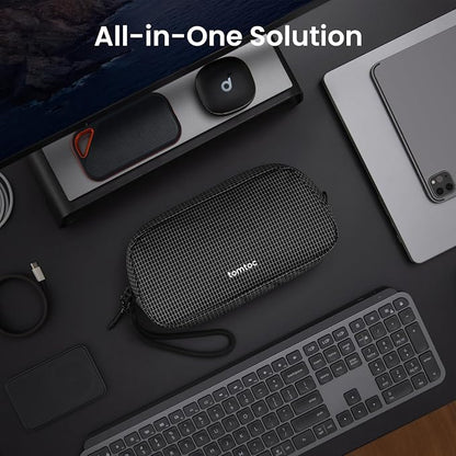 tomtoc Electronics Organizer Travel Case Performance, Cable Tech Pouch | Water Resistant Accessories Bag Carry Storage for Cord, Phone, Cables, Airpods, USB Flash Drive, Daily Items