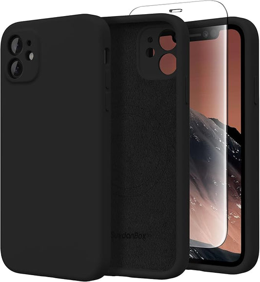 Magnetic for iPhone 11 Phone Case Silicone, Compatible with MagSafe, [Full Camera Protection][Screen Protector] Slim Shockproof Protective Case for iPhone 11 6.1", Black