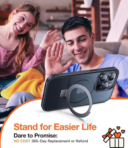 Chicfun 3-in-1 [Magnetic+Kickstand+Ring Holder] Compatible with iPhone 15 Pro Case Stand Ring Holder Compatible with MagSafe, Military Shockproof for iPhone 15 Pro Phone Case Kickstand Cover Black