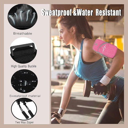 Phone Arm Bag Sweatproof Sport Phone Armband Armband Running Armbag with Adjustable Arm Strap for Fitness Running (Pink)