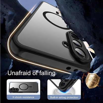 For Samsung Galaxy A56 5G Phone Case:A56 Case [Compatible with Magsafe] with 2PC Tempered Glass Screen Protector,Camera Bump Protection,Slim Frosted Translucent Soft-Touch for Galaxy A56,Matte black