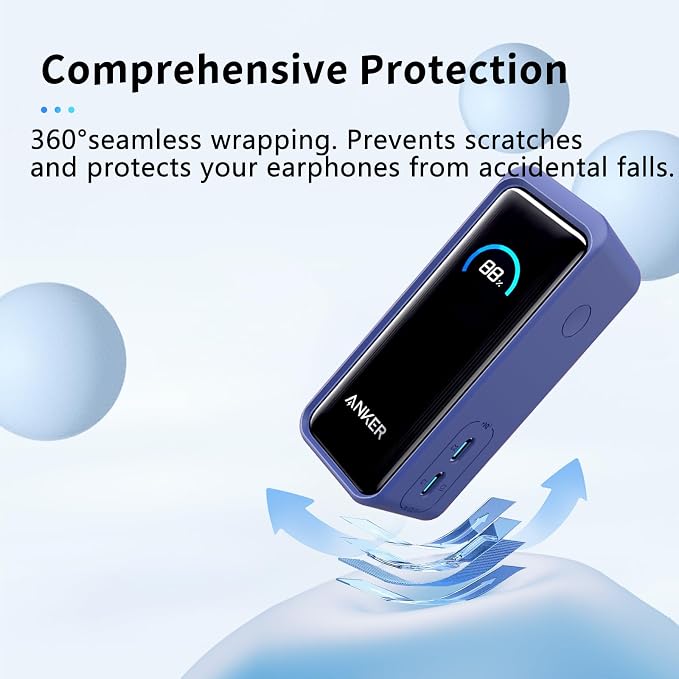 NOUKAJU Case for Anker Prime Power Bank 9600mAh 65W Output Silicone Protective Cover, Drop-Proof,Scratch-Proof,Shock-Proof,Protective Case for Anker Prime Power Bank 9600mAh(Blue)
