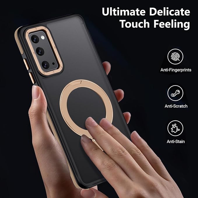 for Samsung Galaxy S20 FE Case, Magnetic Adjustable Ring Stand [Fit for Magsafe], [Military-Grade Shockproof Protection] Phone Case with Kickstand&Ring Holder (Desert Gold)