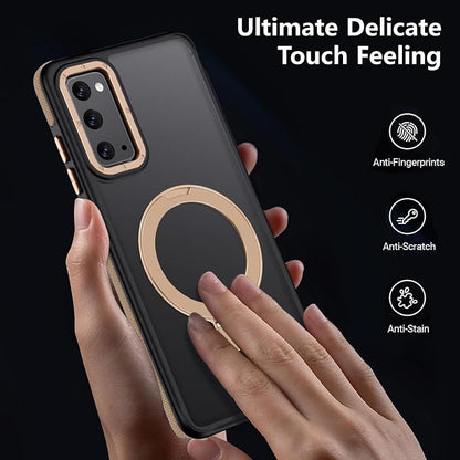 for Samsung Galaxy S20 FE Case, Magnetic Adjustable Ring Stand [Fit for Magsafe], [Military-Grade Shockproof Protection] Phone Case with Kickstand&Ring Holder (Desert Gold)