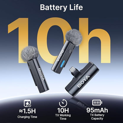 BOYA BOYALINK 2 A2 (2TX+3RX Adapter) Wireless Lavalier Microphone for iPhone Camera Android, Clip on Mic, 48 KHz 24 Bit, 6mm Mic, 1000ft, Noise Cancelling, Mini Lapel Mic USB-C/Lightning/3.5mm TRS