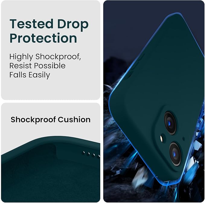 FireNova Designed for iPhone 15 Case, Silicone Upgraded [Camera Protection] Phone Case, Soft Anti-Scratch Microfiber Lining Inside, 6.1 inch, Teal