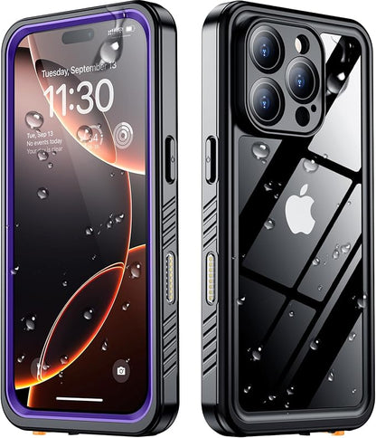 SPIDERCASE for iPhone 16 Pro Max Case Waterproof, [12FT Military Drop Proof] [IP68 Waterproof] [Full Body Protection] Heavy Duty Protective Cover for iPhone 16 Pro Max 6.9”, Purple