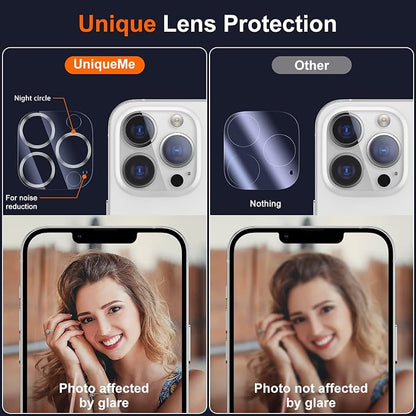 UniqueMe [ 3 Pack] Compatible with iPhone 12 Pro Max 6.7" Camera Lens Protector Tempered Glass,[Case Friendly][New version][Scratch-Resistant][Easy Installation] -Silver