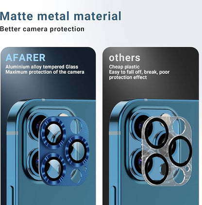 AFARER [2 Pack for iPhone 12 Pro Max Camera Lens Protector, Ultra HD Camera Lens Cover, Metal Tempered Glass Protector,Anti-Scratch, Case Friendly for iPhone 12 Pro Max-Gold