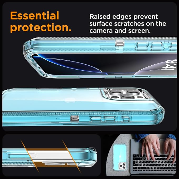 AICase for iPhone 16 Pro Max Case Clear 3 in 1 Heavy Duty Drop Protection Full Body Rugged Shockproof/Dust Proof 3-Layer Military Protective Tough Durable Cover for iPhone 16 Pro Max 6.9"_4