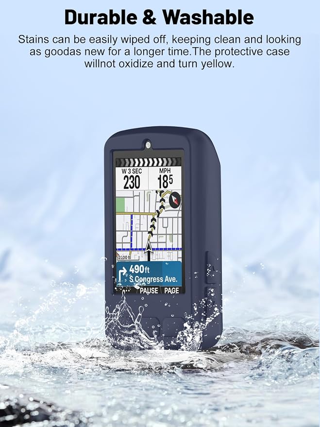 Silicone Protective Case for Wahoo ELEMNT Bolt V3 Cycling Computer, Full-Body Protective Cover with Precise Cutout, Shockproof Dustproof Protector Sleeve & Scratch-Resistant Sleeve (Blue)