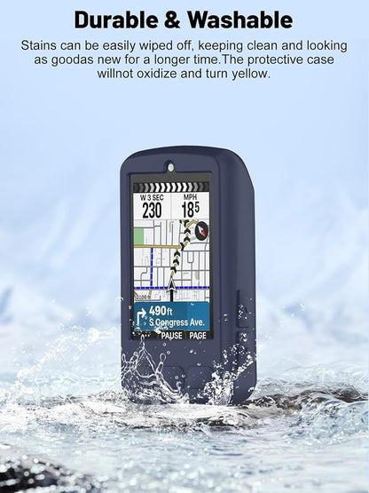 Silicone Protective Case for Wahoo ELEMNT Bolt V3 Cycling Computer, Full-Body Protective Cover with Precise Cutout, Shockproof Dustproof Protector Sleeve & Scratch-Resistant Sleeve (Blue)