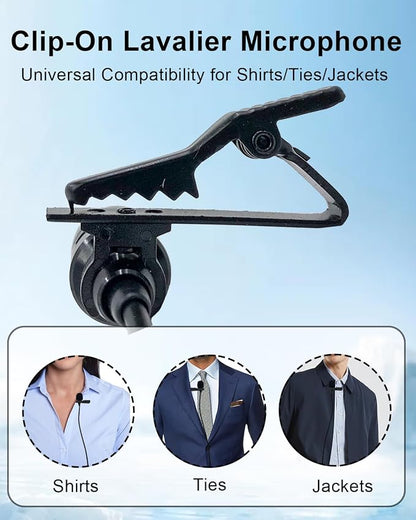 Lavalier Lapel Microphone Compatible with Shure KCX, PGX, BLX, SLX, GLX, ULX, QLX, FP, L1, LX1, SC1, U1, UC1, UT1, T1 Wireless Transmitter Unidirectional Condenser Mic (Mini XLR TA4F 4 Pin Plug)