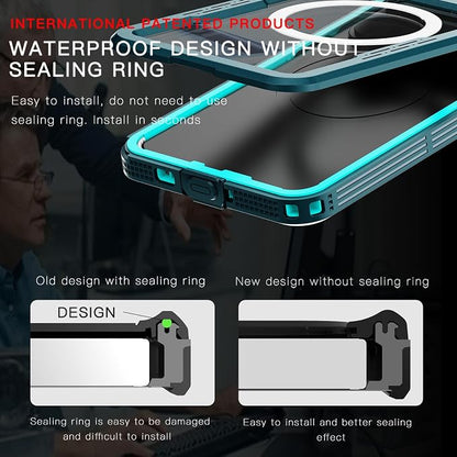 Guppy for Galaxy S26 Plus Magnetic Waterproof Case, Built-in Screen Protector [IP68 Waterproof][14FT Military Drop Proof] 360° Full Body Protection Dustproof Shockproof Heavy Duty Rugged Case, Cyan