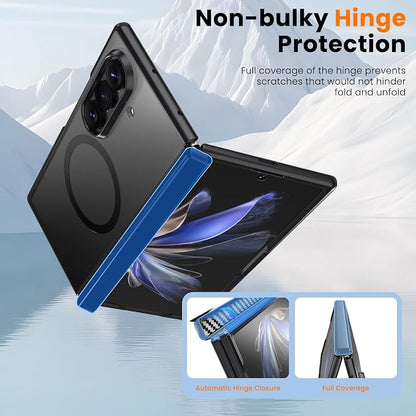 WRJ Magnetic for Samsung Galaxy Z Fold 8 Ultra Case,Black | Fit for Magsafe,Buit-in Screen Protector,Full Hinge Protection,Military Grade Drop Protection,Slim Shockproof Phone Case