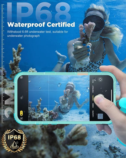 for iPhone 17 Pro Waterproof Case with Magsafe, Built-in [Camera & Screen Protector] [Lanyard], IP68 Water Proof Full Body Dustproof Heavy Duty Frosted Protective Phone Cover, 6.3" Teal
