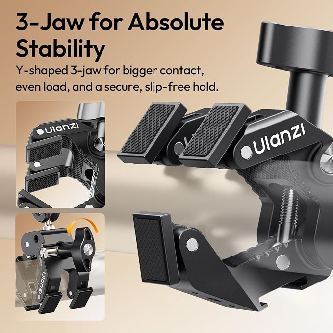 ULANZI 22'' CO78 Magic Arm w Desk C Clamp, Camera Mount Articulating Friction Arm w Super Clamp, 1/4" & ARRI Pins, Overhead Phone Mount Holder Stand, 1kg f Phone & Action Cam, Video Light
