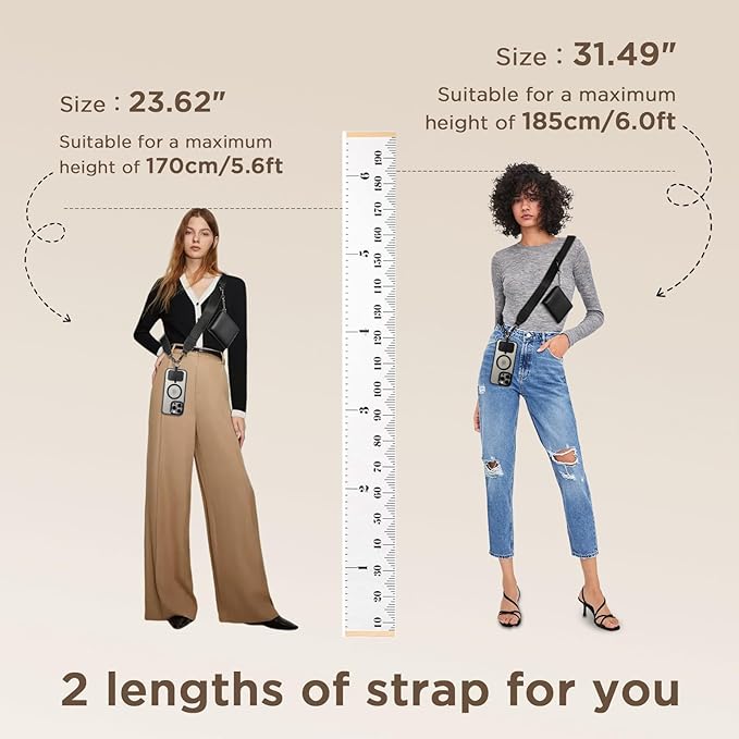 Diaclara Clip and Go Phone Lanyard for Women - Adjustable Crossbody Strap with Zipper Pouch & Leather Wallet - Valentine‘s Day Gift for Her, Mom, Girlfriend - Compatible with All Phones (Black)