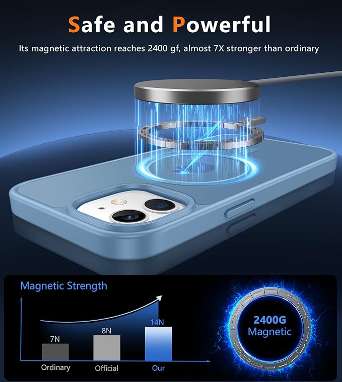 FNTCASE for iPhone 12 Phone Case: for iPhone 12 Pro Magnetic Matte Textured Military Grade Drop Protection Translucent Cell Phone Cover - Slim Durable Shockproof Protective Bumper