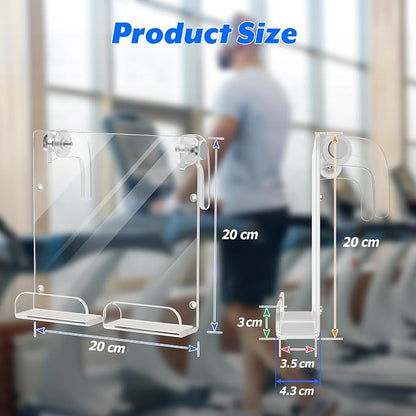 Cosmos Treadmill Tablet Holder & Phone Stand Compatible with Peloton Bike, Treadmill Acrylic Tablet Reading Rack for iPad, Gym Exercise Bike & A5 Book Holder, Adjustable Clamps with Anti-Slip Pads